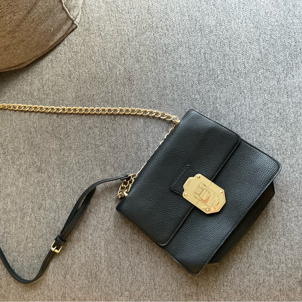 Black and gold shoulder bag